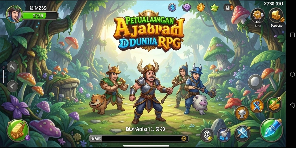 Screenshot utama 2739 menampilkan pertarungan epik dalam dunia RPG.