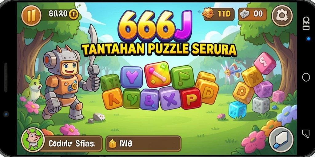 Tampilan gameplay menantang dari 666J yang penuh warna.