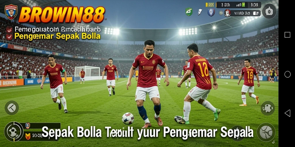 Tampilan screenshot BROWIN88 menampilkan pertandingan sepak bola yang mendebarkan.