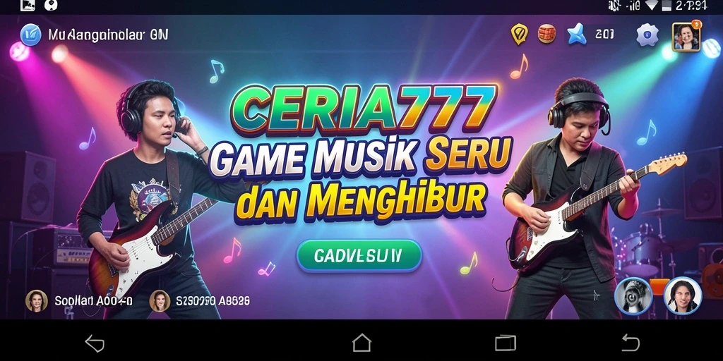 Tampilan gameplay CERIA777 yang menampilkan keseruan bermain musik.