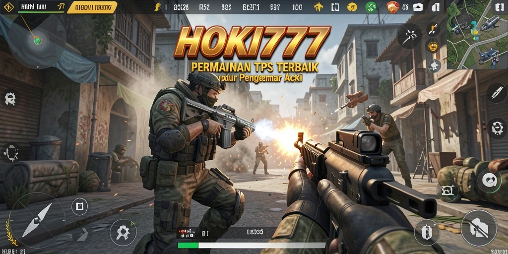 Tampilan gameplay HOKI777 yang penuh aksi dalam mode TPS.