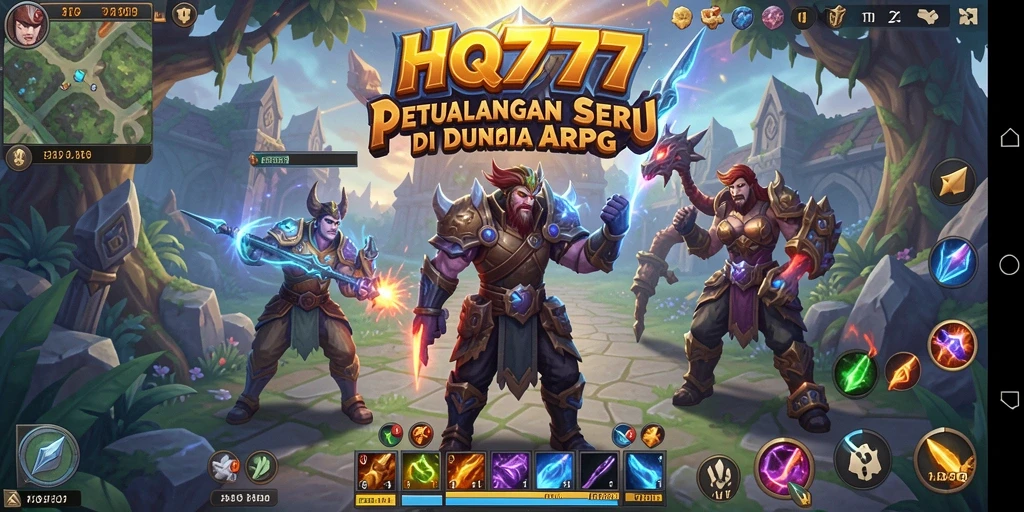 Gameplay seru HQ777 dengan pertempuran penuh aksi dan eksplorasi.