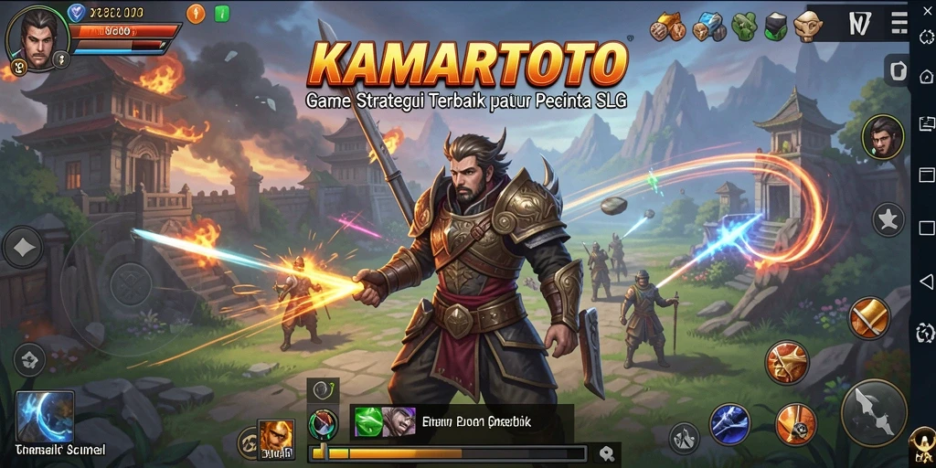 Screenshot gameplay KAMARTOTO yang menampilkan pertempuran SLG yang mendebarkan.