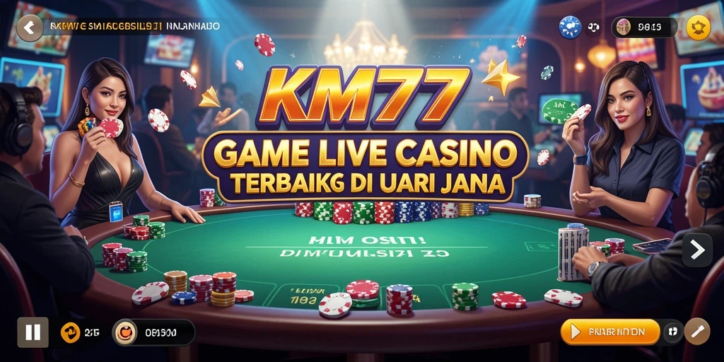 Tampilan utama gameplay Live Casino di KM777 dengan dealer langsung.