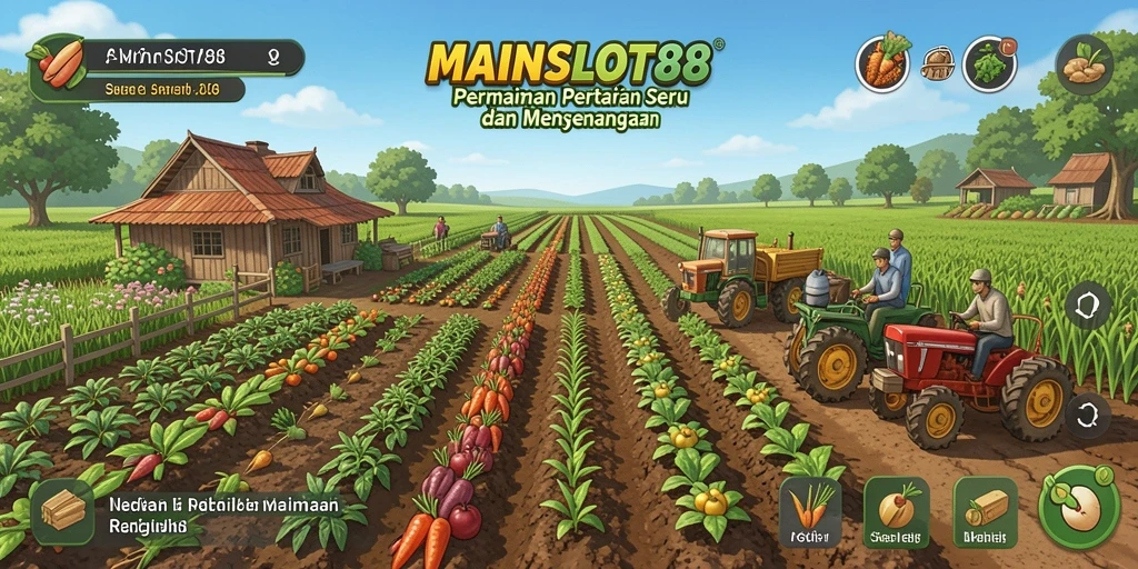 Tampilan gameplay pertanian yang menarik dan interaktif.