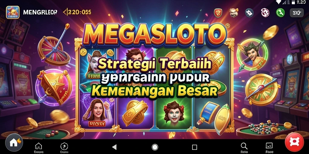 Tangkapan layar utama MEGASLOTO menampilkan aksi strategi yang mendebarkan.