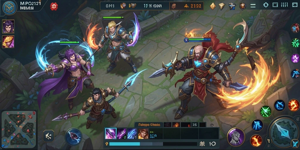 Gameplay seru MPO2121 di arena pertempuran MOBA.