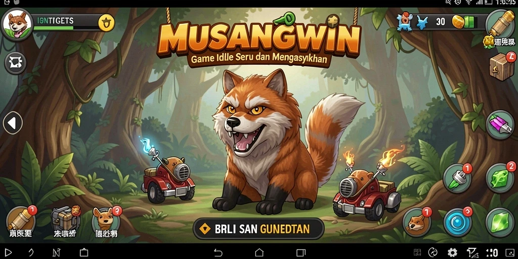 Screenshot utama dari <strong>MUSANGWIN</strong> menampilkan gameplay menarik seperti peternakan musang.