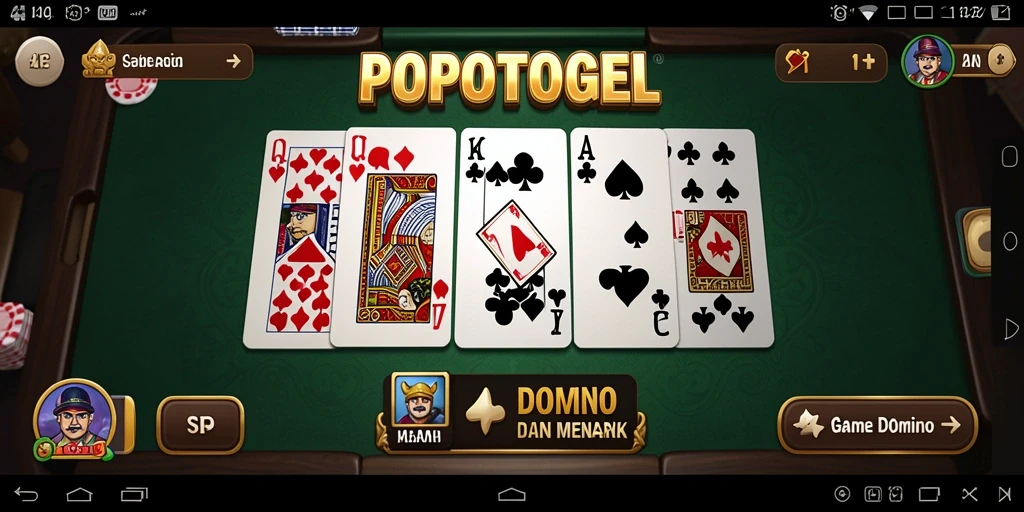 Tampilan seru dari gameplay Domino di POPOTOGEL.