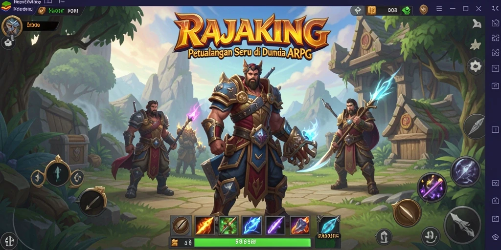 Gameplay seru RAJAKING dengan aksi tempur yang intens.
