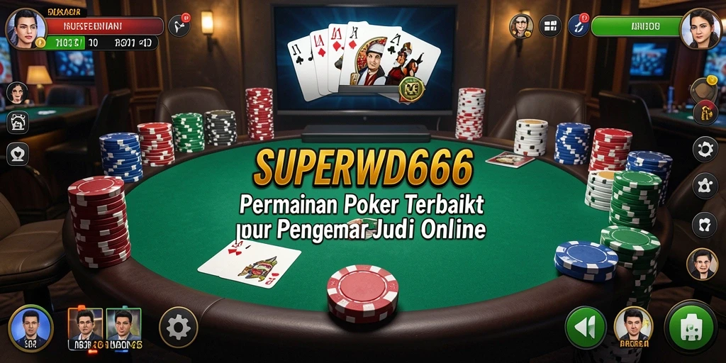 Tampilan gameplay Poker yang seru dan menarik di SUPERWD666.